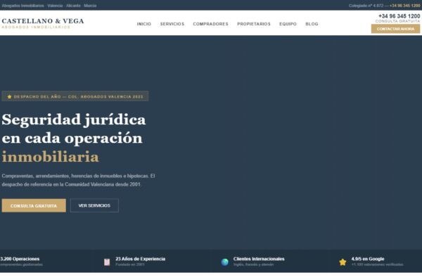 Castellano & Vega — Web Inmobiliaria Diseño web para Castellano & Vega realizado por Juridigital