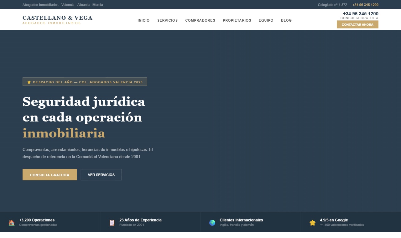 Diseño web para Castellano & Vega realizado por Juridigital