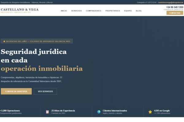 Castellano & Vega — Web Inmobiliaria Diseño web para Castellano & Vega realizado por Juridigital
