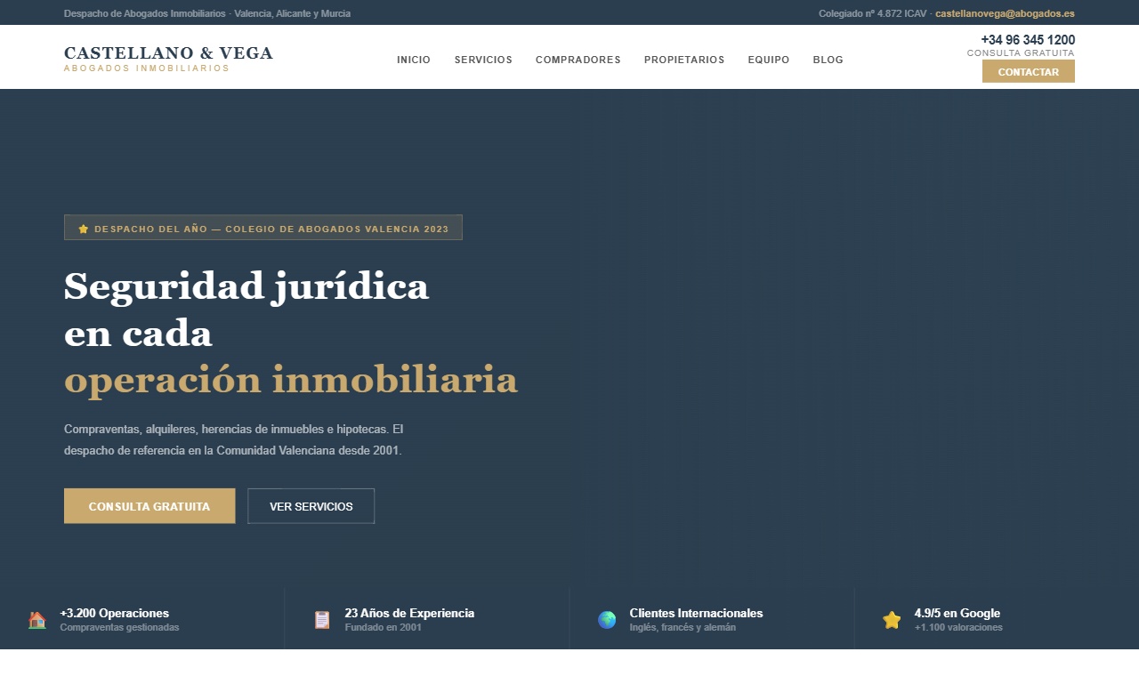 Diseño web para Castellano & Vega realizado por Juridigital