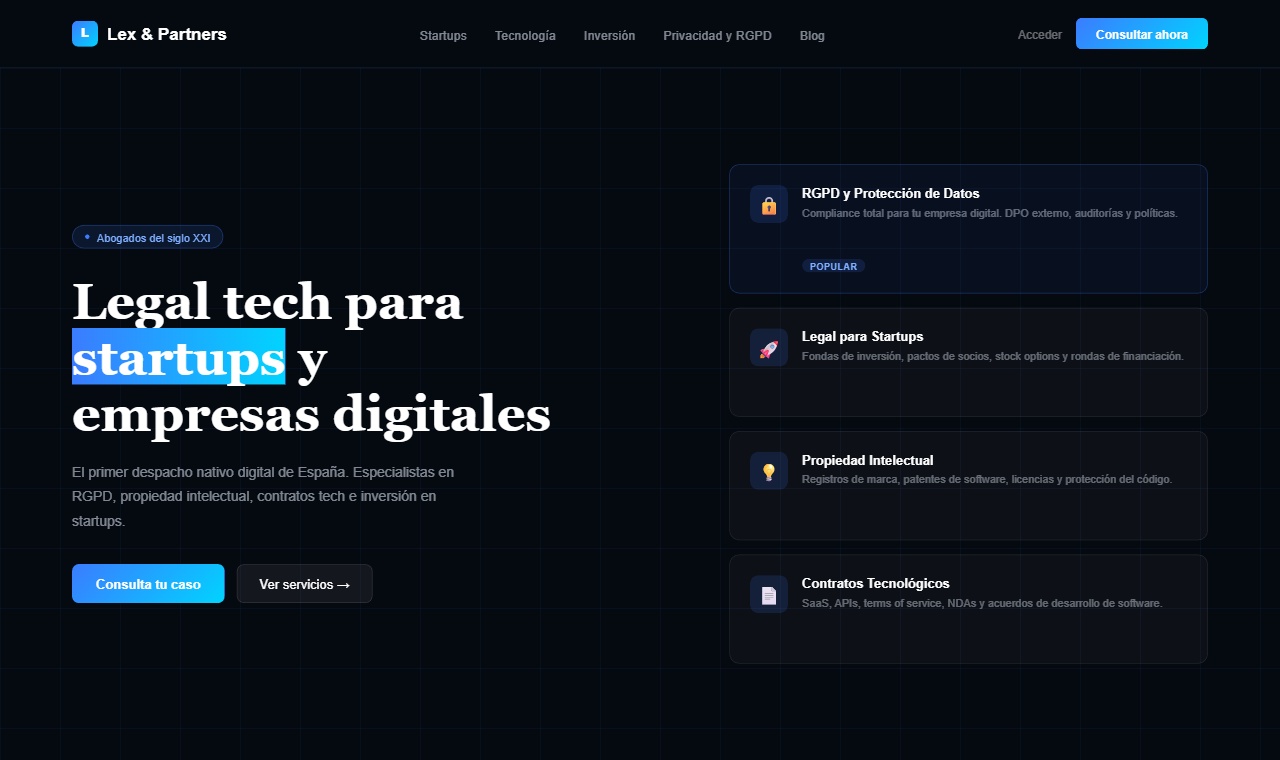 Diseño web para Lex & Partners realizado por Juridigital