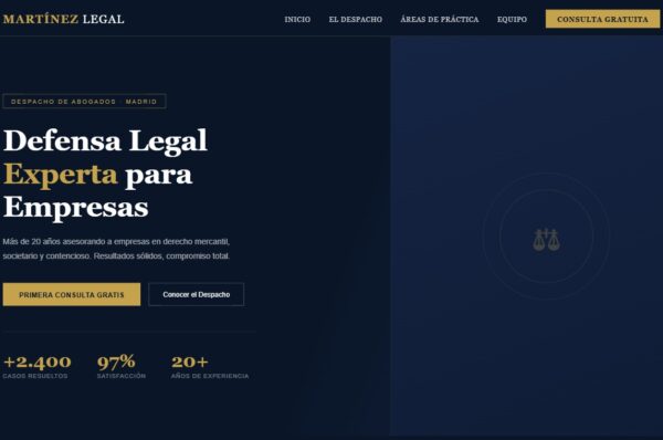 Bufete Martínez Legal — Web Corporativa Diseño web para Bufete Martínez Legal realizado por Juridigital