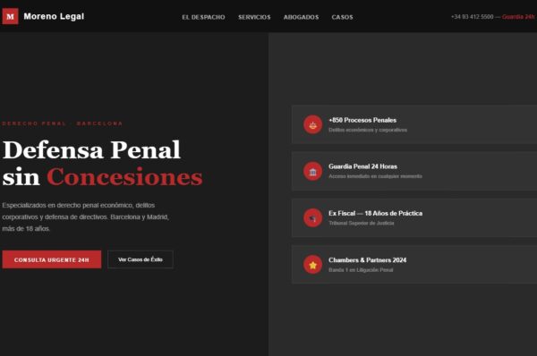 Moreno Legal — Web Especializada Penal Diseño web para Moreno Legal realizado por Juridigital
