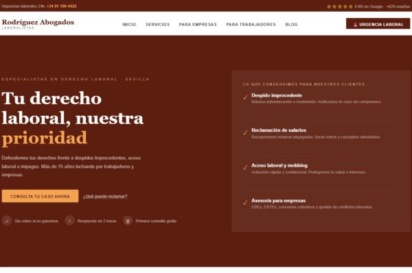 Rodríguez Abogados — Web Laboral Diseño web para Rodríguez Abogados realizado por Juridigital