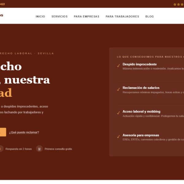 Diseño web para Rodríguez Abogados realizado por Juridigital